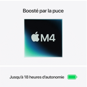 Apple MacBook Air 13 Pouces Ordinateur Portable avec Puce M4 : Conçu pour Apple Intelligence, Écran Liquid Retina de 13,6 Pouces, Mémoire unifiée de 16 Go, Stockage SSD de 256 Go, Touch ID ; Minuit