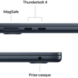 Apple MacBook Air 13 Pouces Ordinateur Portable avec Puce M4 : Conçu pour Apple Intelligence, Écran Liquid Retina de 13,6 Pouces, Mémoire unifiée de 16 Go, Stockage SSD de 256 Go, Touch ID ; Minuit