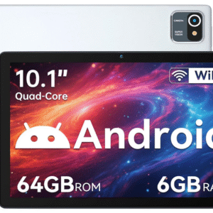 10 Pouces Tablette Android 13 Tablettes 6 Go RAM + 64 Go ROM Quad-Core 5000 mAh 1280 x 800 Écran Tactile HD 5MP + 8MP Caméra HD Bluetooth 5.2 Tablette PC (Argent)