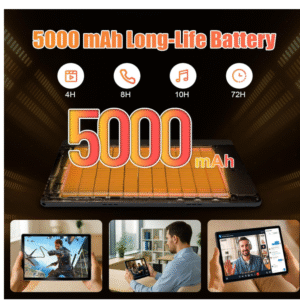 Android 15 tablettes 10 pouces Tablet PC, 24 (4 + 20) GB RAM + 128 Go ROM (1 To TF), Octa Core 2.0 GHz / 1280 * 800 HD IPS / WiFi 6 / Bluetooth 5.3 / 5000mAH / 5MP + 8MP / OTG / Type C Caquage de casque