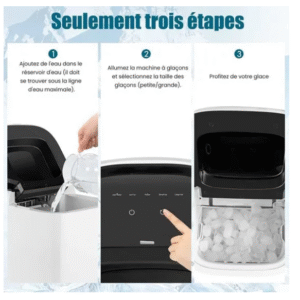 Machine à Glaçons de Comptoir RELAX4LIFE - 15KG/24H - Auto-Nettoyage - Réservoir d'Eau 2L - 2 Tailles de Glaçons