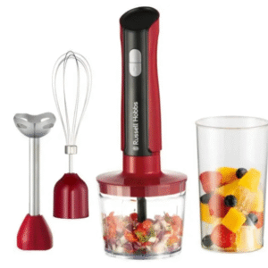 Mixeur plongeant 3en1: mixeur/hachoir/fouet - RUSSEL HOBBS - Desire Red - 500 W - 2 vitesses + Pulse - Rouge