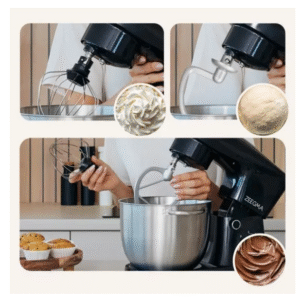 Robot pâtissier - ZEEGMA - Planeet Easy - 5,2 L - 1500W - 10 Vitesses - Noir