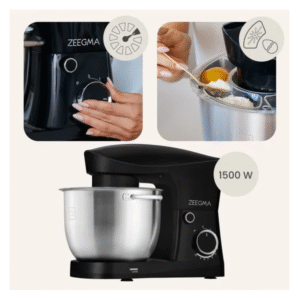 Robot pâtissier - ZEEGMA - Planeet Easy - 5,2 L - 1500W - 10 Vitesses - Noir