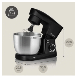 Robot pâtissier - ZEEGMA - Planeet Easy - 5,2 L - 1500W - 10 Vitesses - Noir
