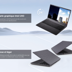 PC portable - 16.1"FHD+ - 24 Go de RAM 512 Go SSD Intel Celeron N5095(2,0 GHz) - Windows 11 PRO - Rotation 170°- Ordinateur